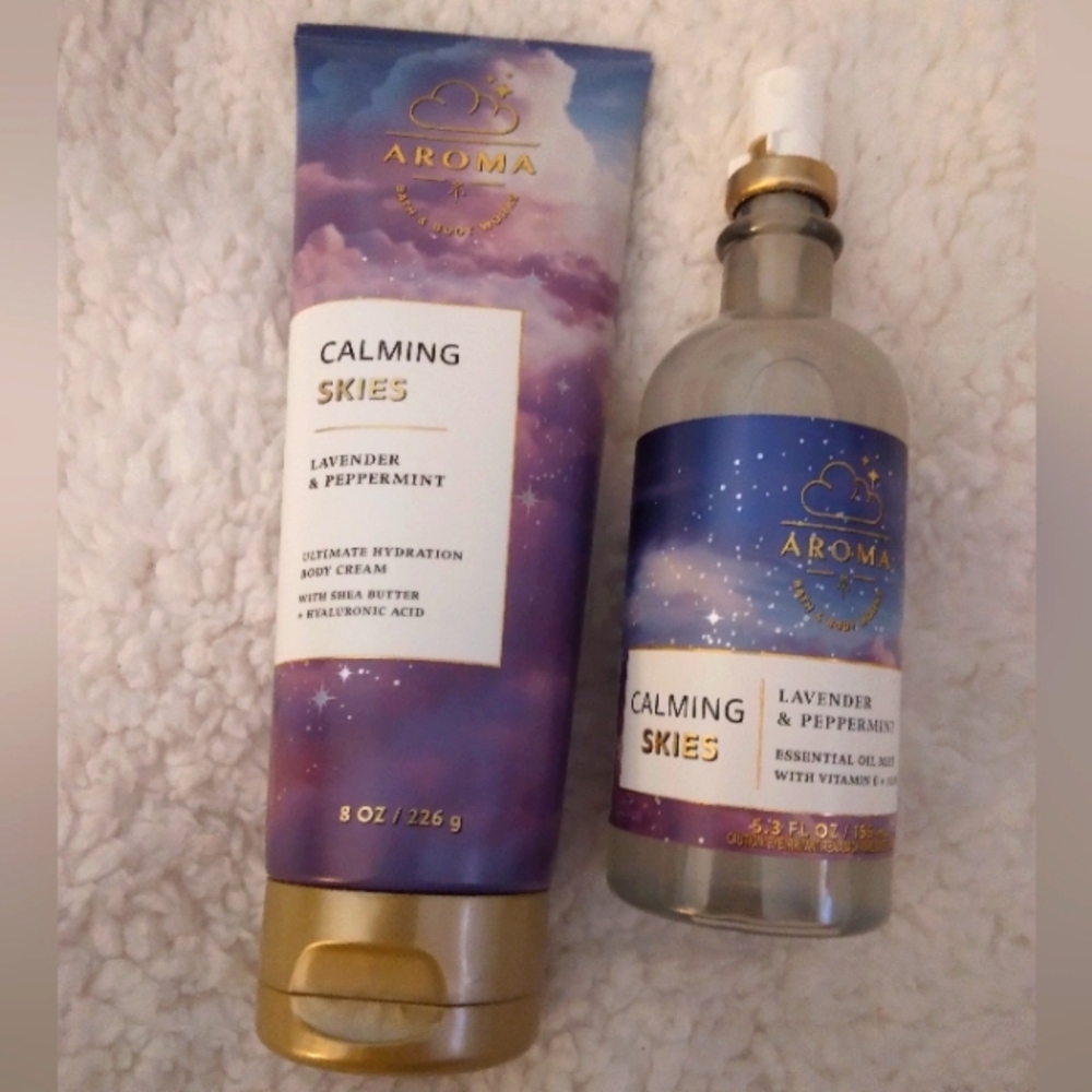 Bath and Body Works Calming Skies Lavender & Peppermint Bundle